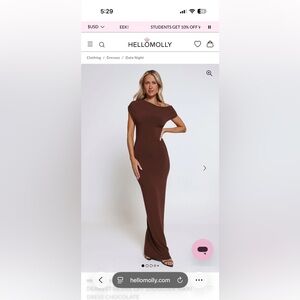 Hello Molly Chocolate One Shoulder Dress